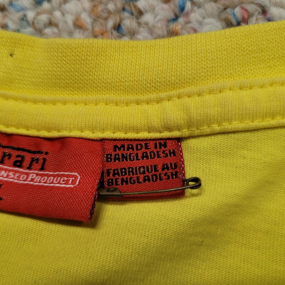 Ferrari Mens Yellow Short Sleeve Scuderia Shield Logo Racing T-Shirt XXL - Picture 8 of 16